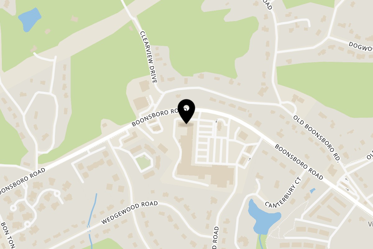 Map showing the location of JD's Cafe on 4925 Boonsboro Rd Suite A in Lynchburg